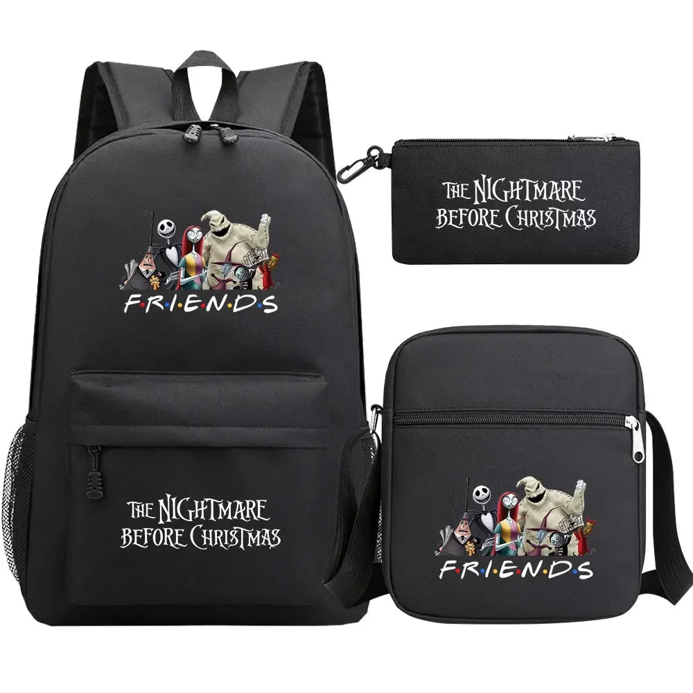 

The Nightmare Before Christmas 3Pcs Teenager Travel Backpack Boy Girl Kids School Book Bags Shoulder Bags Pen Bag