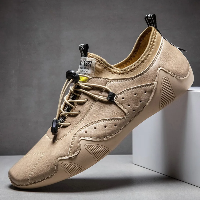 Fashion Trend Men Casual Leather Shoes Large Size Breathable All Match Daily Footwear High Quality Outdoor Walking Shoes for Men