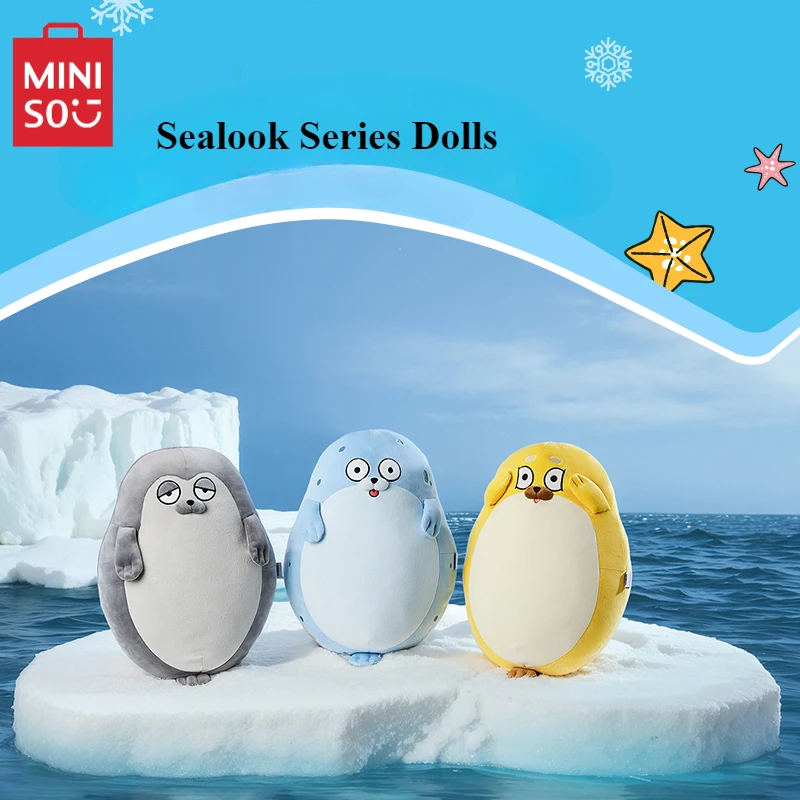 

MINISO Sealook Series Dolls Cute Plush Toys Bed Sleeping Pillows Desktop Ornaments Children's Model Peripheral Birthday Gifts