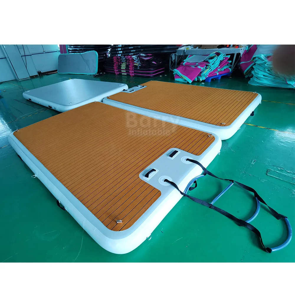 

Hot Summer Water Play Equipment Floating Air Pontoon High Quality Inflatable Yacht Water Dock Inflatable Teak Dock For Lake
