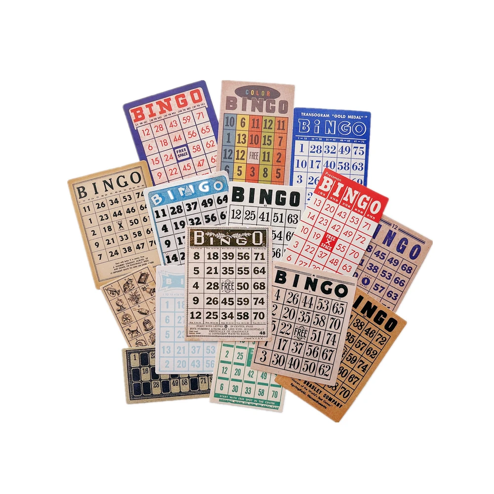 Pegatina de tarjeta de BIngo Europea Vintage, álbum de recortes artesanal, diario de chatarra, planificador, pegatinas decorativas, 15 unids/lote