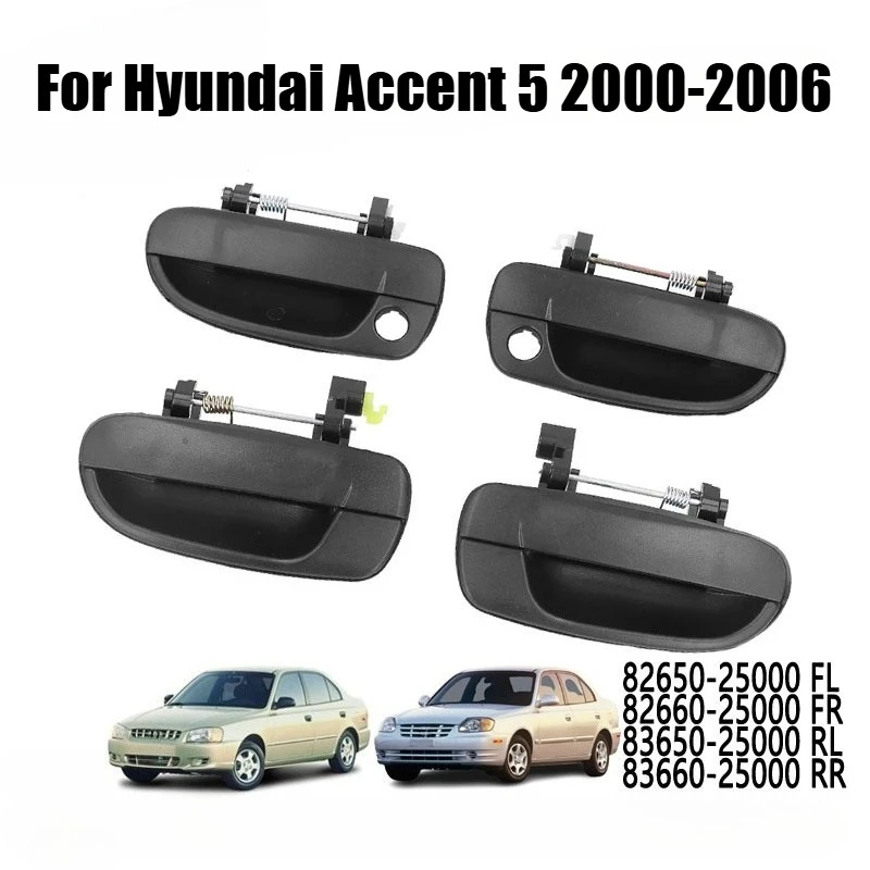 For Hyundai Accent 5 2000-2006 Car Rear Front Door Outer Handle 82650-25000 82660-25000 83650-25000 83660-25000 Auto Accessories