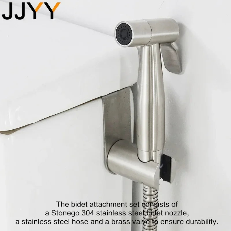 4 Piece Handheld Bidet Sprayer Kit Stainless Steel Bathroom Faucet Easy Install Cloth Diaper Spray Gun for Home Use