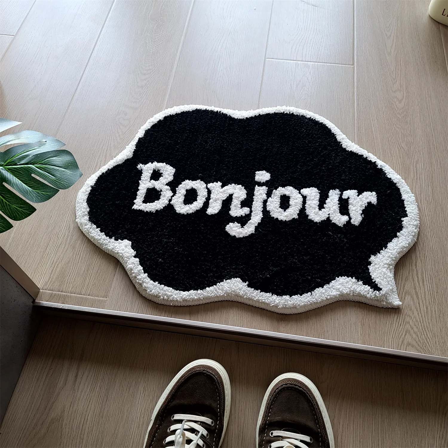 French Letters Tufted Carpet Mat Soft Fluffy Thick Tuftting Room Entry DoorMat Anti-slip Rug Entrance Floor Mat