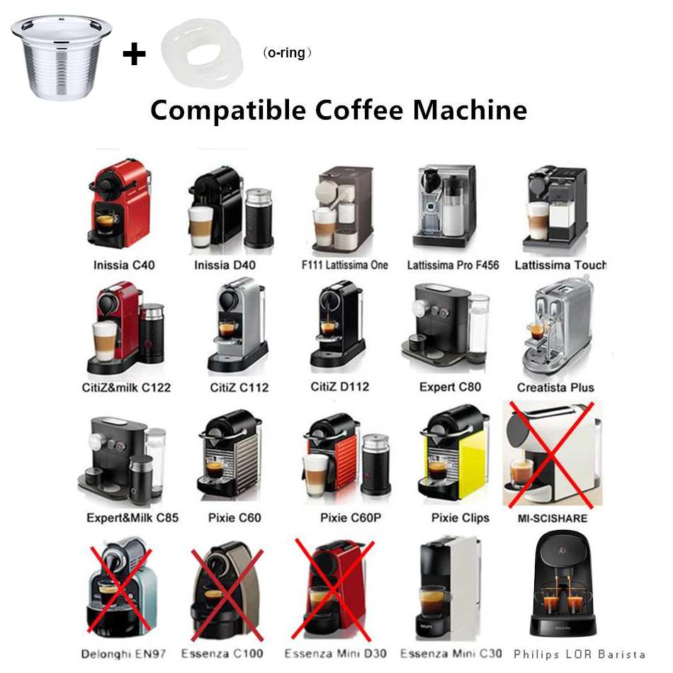 Kapsułka do kawy wielokrotnego użytku do XIAOMI /SCISHARE ze stali nierdzewnej Espresso nowa metalowa kapsułka do Nespresso