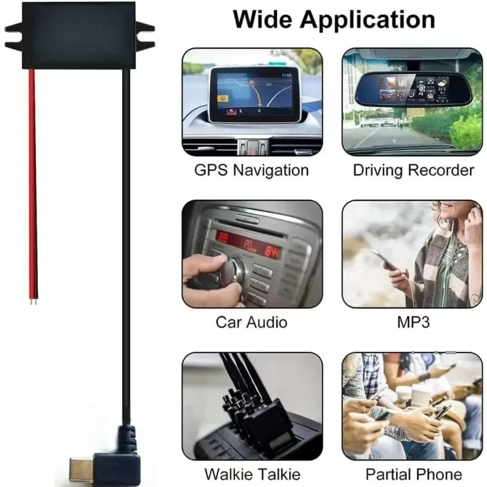 Buck Converter 12V 24V to 5V 3A 15W USB /Type C /micro Charger Car DC Step Down Voltage Regulator Waterproof for Mobile Phone CE