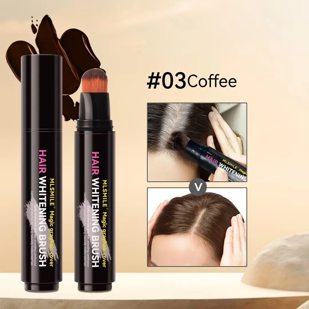 Haarverf Pen Haarwortel Touch Up Zwart Bruin Haarkleur Stick Wegwerp Haarverf Crème Borstel Gemakkelijk mee te nemen Magische Stick - afbeelding 1