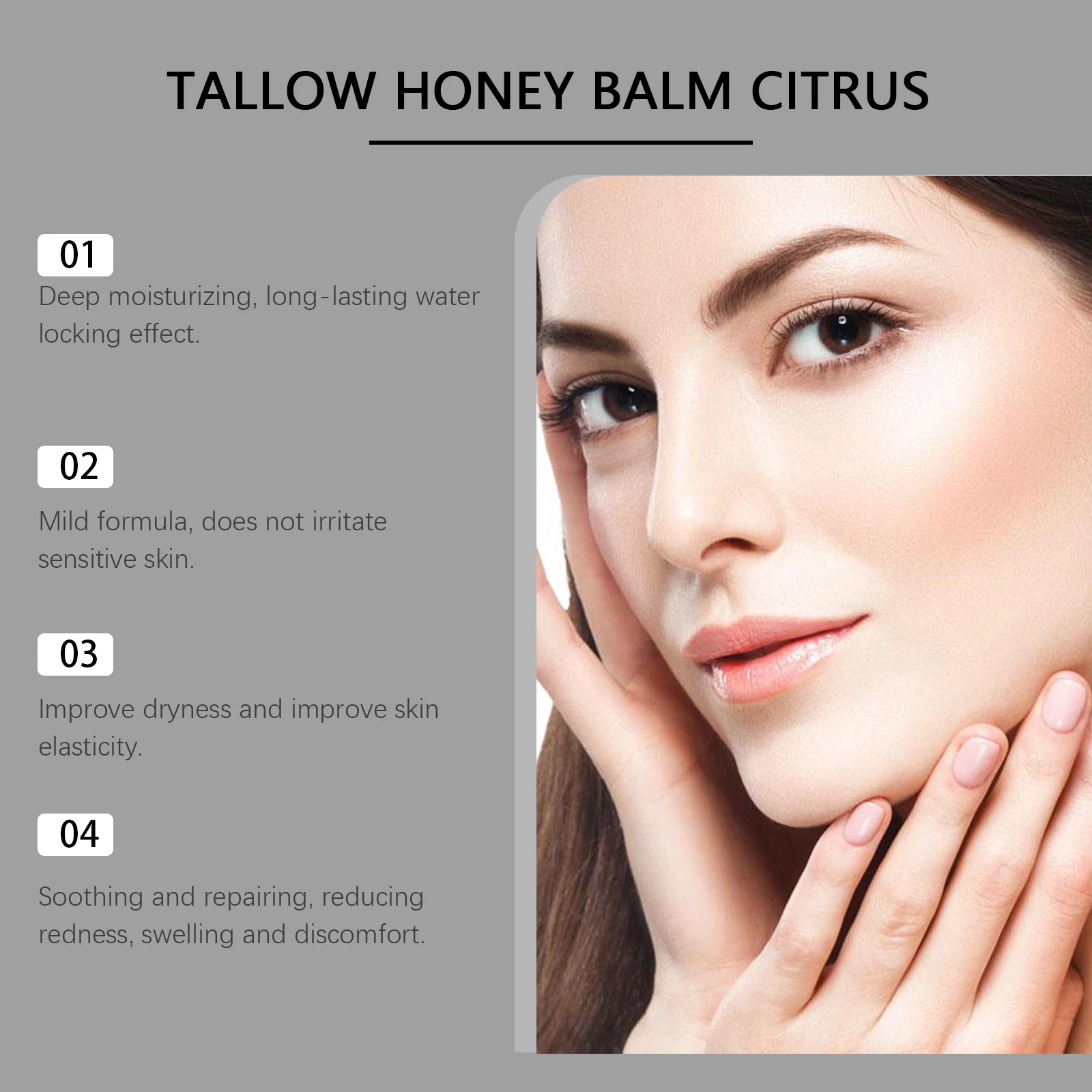 탈로우 허니 크림 손상된 피부 복구 탄력 개선 부드러운 미백 칙칙함 완화 탄력 강화 얼굴 바디 시트러스 향 로션