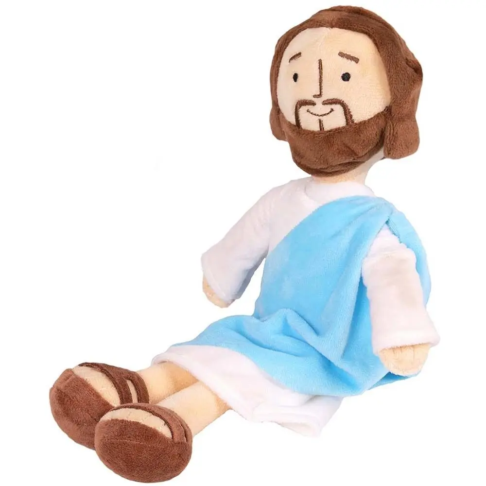 Jesus Plüschtier, Jungfrau Maria Weiche Puppe, Reise-Esel im Krückenstil, Gestopfter Christus, Religiöser Erlöser mit Lächeln, Geschenk für Gläubige und Kinder – Detail 5