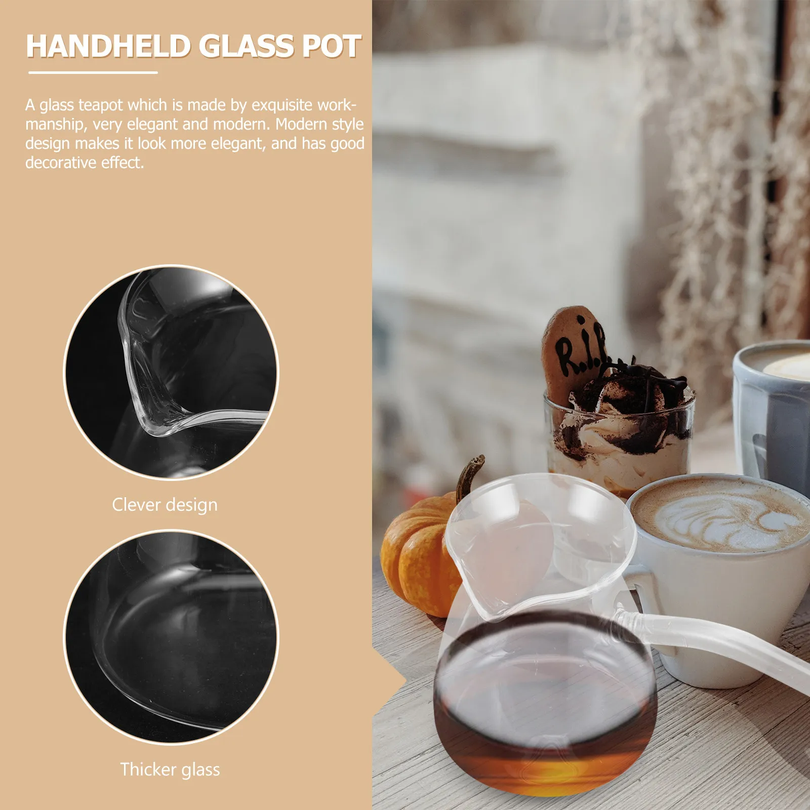 Household Thickened Glass Tea Kettle Mini Resistant Teapot for Electric Ceramic Heater Transparent Coffee Milk view 2