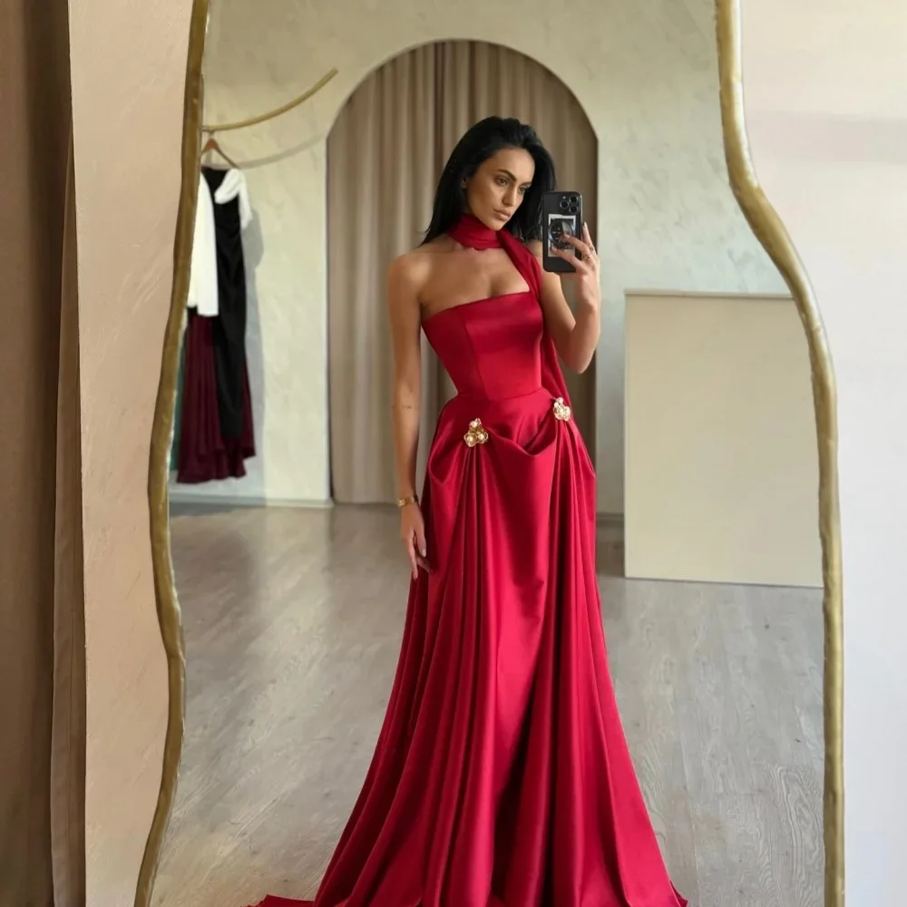 اللؤلؤ الزهور الديكور الأوشحة الطويلة الجلباب دي سواريه أربعة اتجاهات تمتد فساتين الحفلات ألف خط فستان حفلة موسيقية مخصص