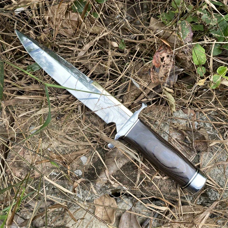 

Outdoor Adventure Emergency Survival Straight Knife Multifunctional Camping EDC Fixed Blade with Leather Sheath Knives for Men