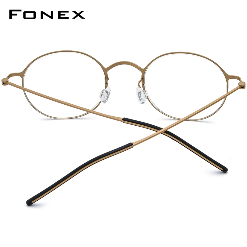 FONEX Progressive Prescription Eyeglasses Photochromic Myopia Optical Lens Eyewear Men Round Custom Glasses Women Titanium Frame