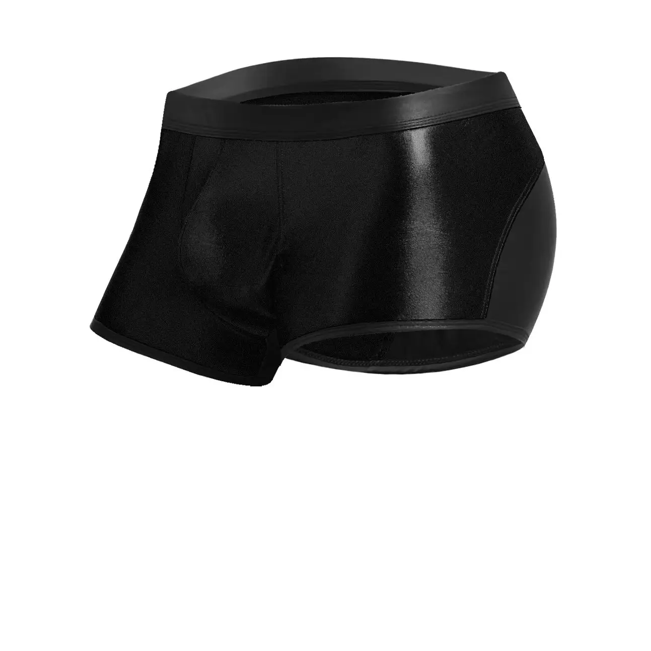 Men's genuine leather sports boxer briefs for men, four-cornered briefs, flat-front creative colorful briefs, high-end underpant
