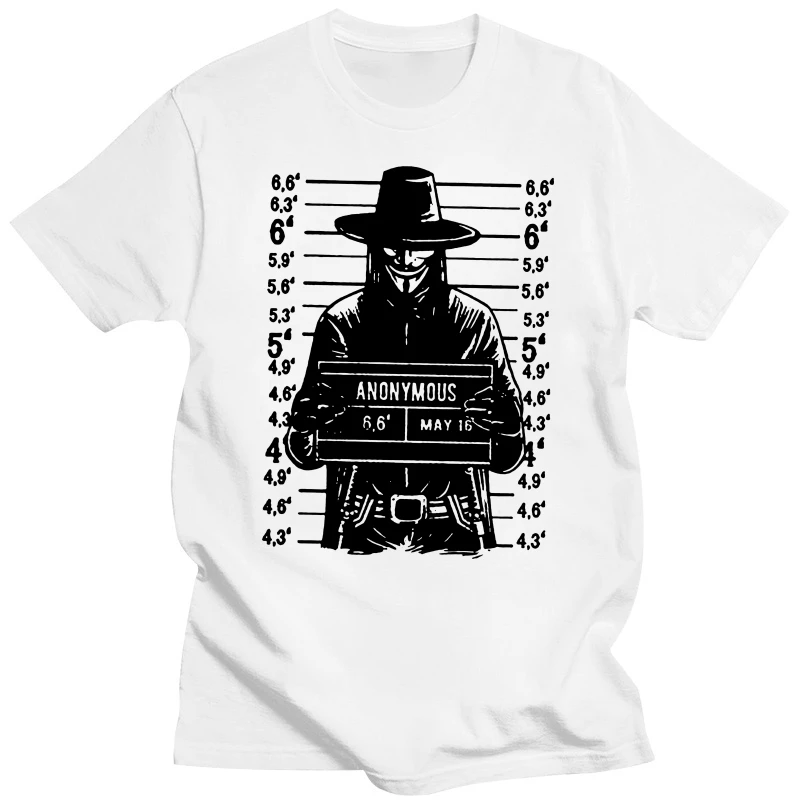 Anonymous T-Shirt We Are Legion Vendetta Maske Herren Siebdruck