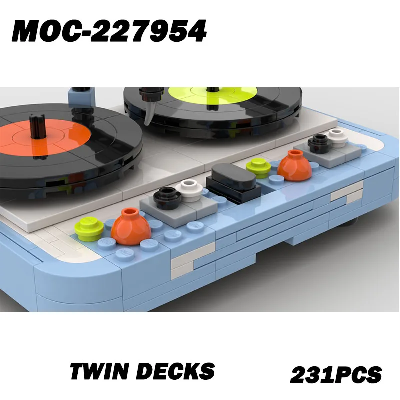 

MOC-227954 Classic Festival Retro Record Player Building Blocks Model Music Player Assemble Bricks Birthday Toy Gift for Kid