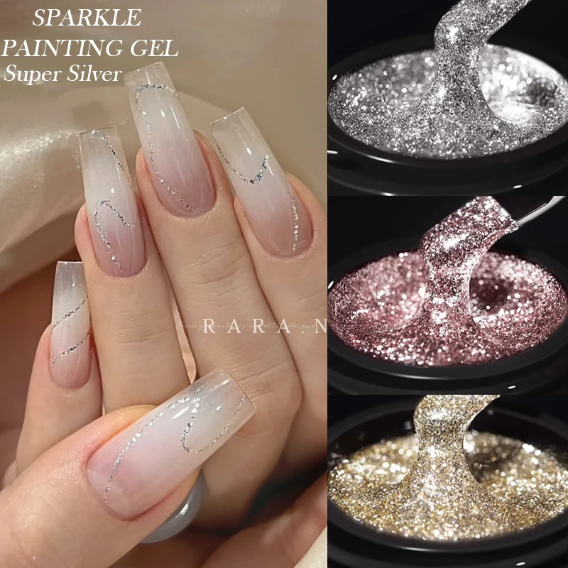 BORN PRETTY-esmalte de Gel brillante para uñas, barniz de Gel brillante para manicura, efecto de línea de espejo metálico, brillante