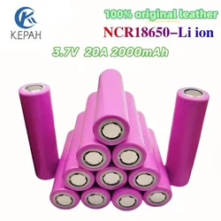 100% original leather rechargeable battery 18650 2000mAh 20A discharge INR18650 lithium-ion 3.7V suitable for flashlights