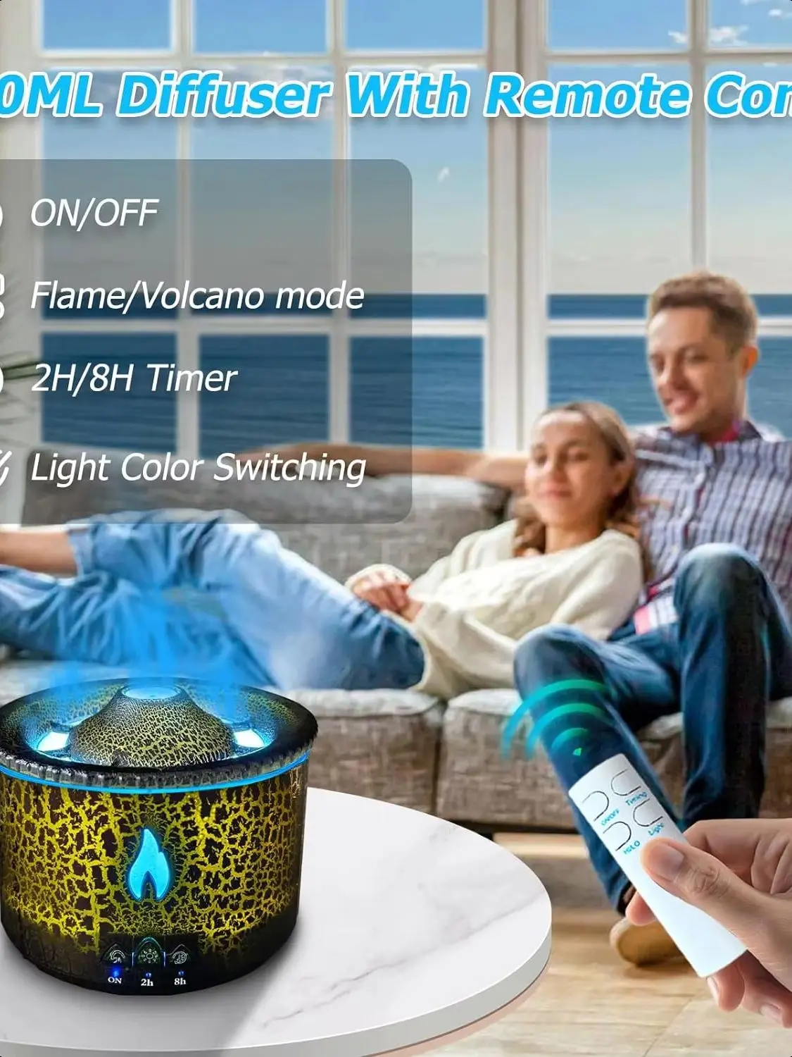 洗練されたモダンな Volcano アロマセラピー ディフューザーでリビング スペースを変えるだけです。 その静かな中で自分自身を浸し、