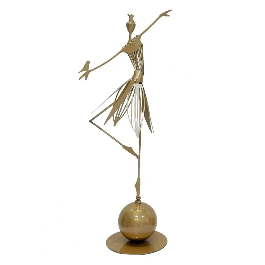 Ornament Vintage Metal Dancing Girl Garden Statue Waterproof Fade Resistant Ornament Outdoor Decoration