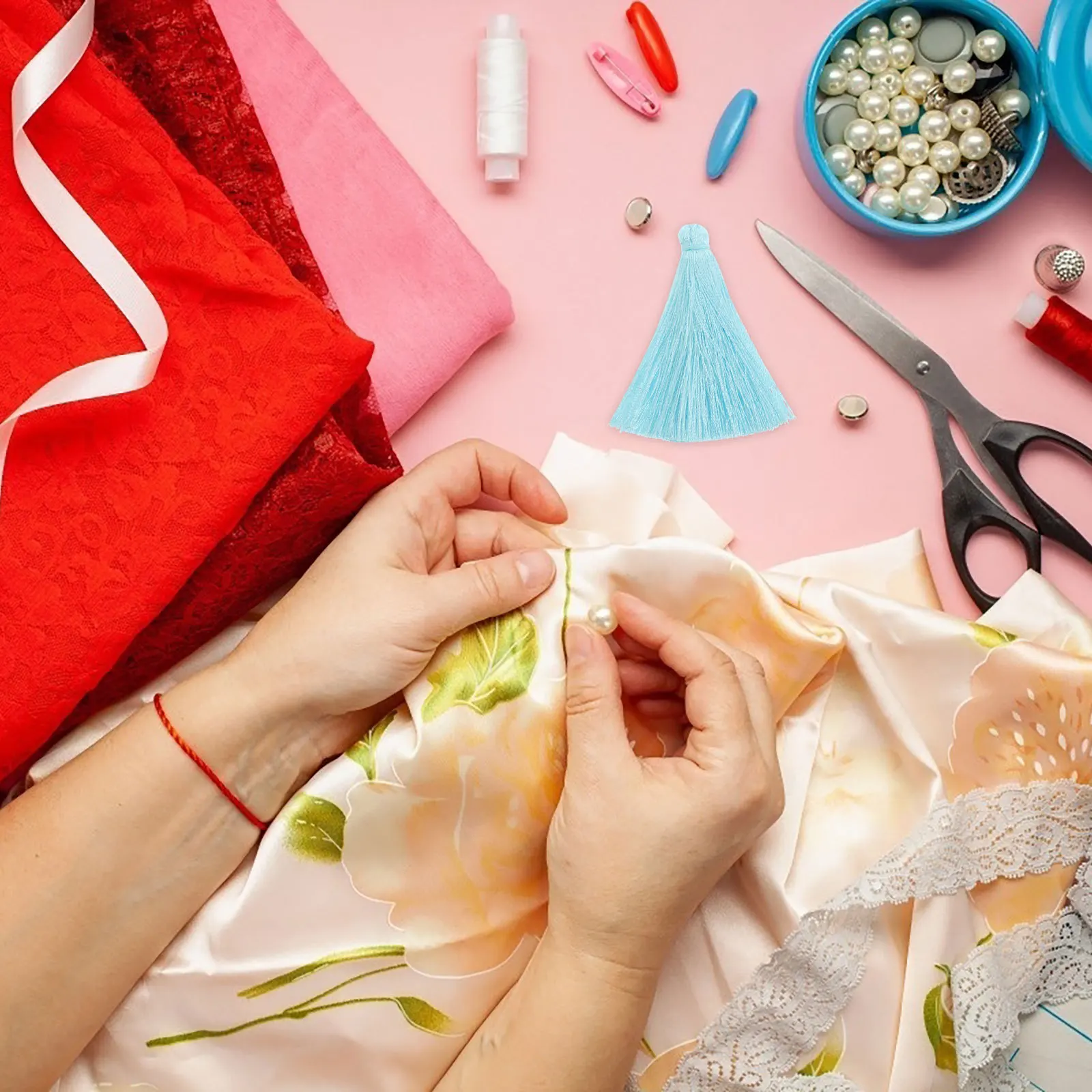 

6Pcs Colorful Mini Tassel Pendants Vertical Polyester Tassels for Jewelry Making Earrings Hair Accessories Keychain Charms