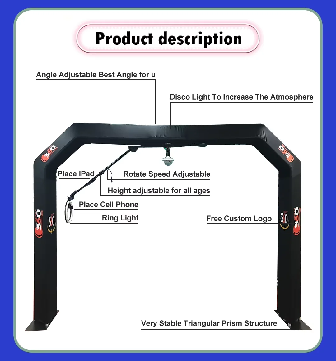 Overhead 360 Photo Booth Machine For Wedding Party Sky 360 Photobooth Top Spinner Photo Booth 360 Overhead Video Booth