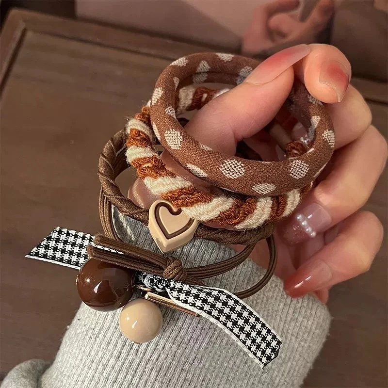 

4Pcs/Set Women Girls Fashion Hair Bands Simple Solid Colors Elastic Headband Ponytail Holder Hair Ties Hair Accessories Ornament