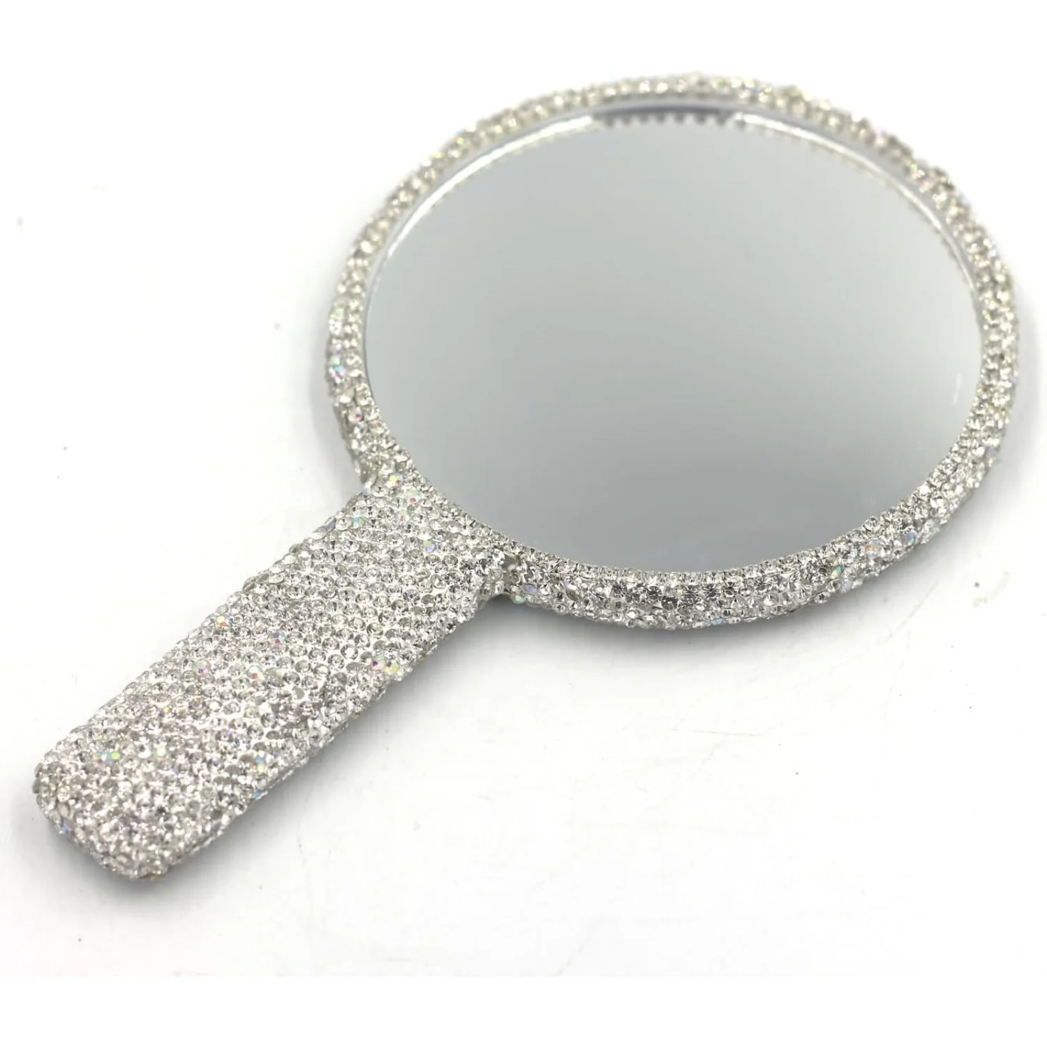 Rhinestone Hand Mirror - Bling Mirror with Dazzling Rhinestones, Perfect for Makeup and Decoration -  Gift for Women and Girls