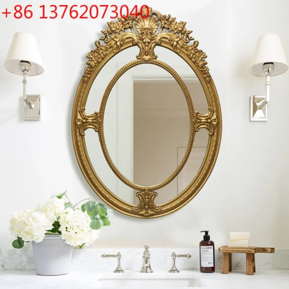 Neoclassical retro bathroom mirror wall hanging soft decoration background