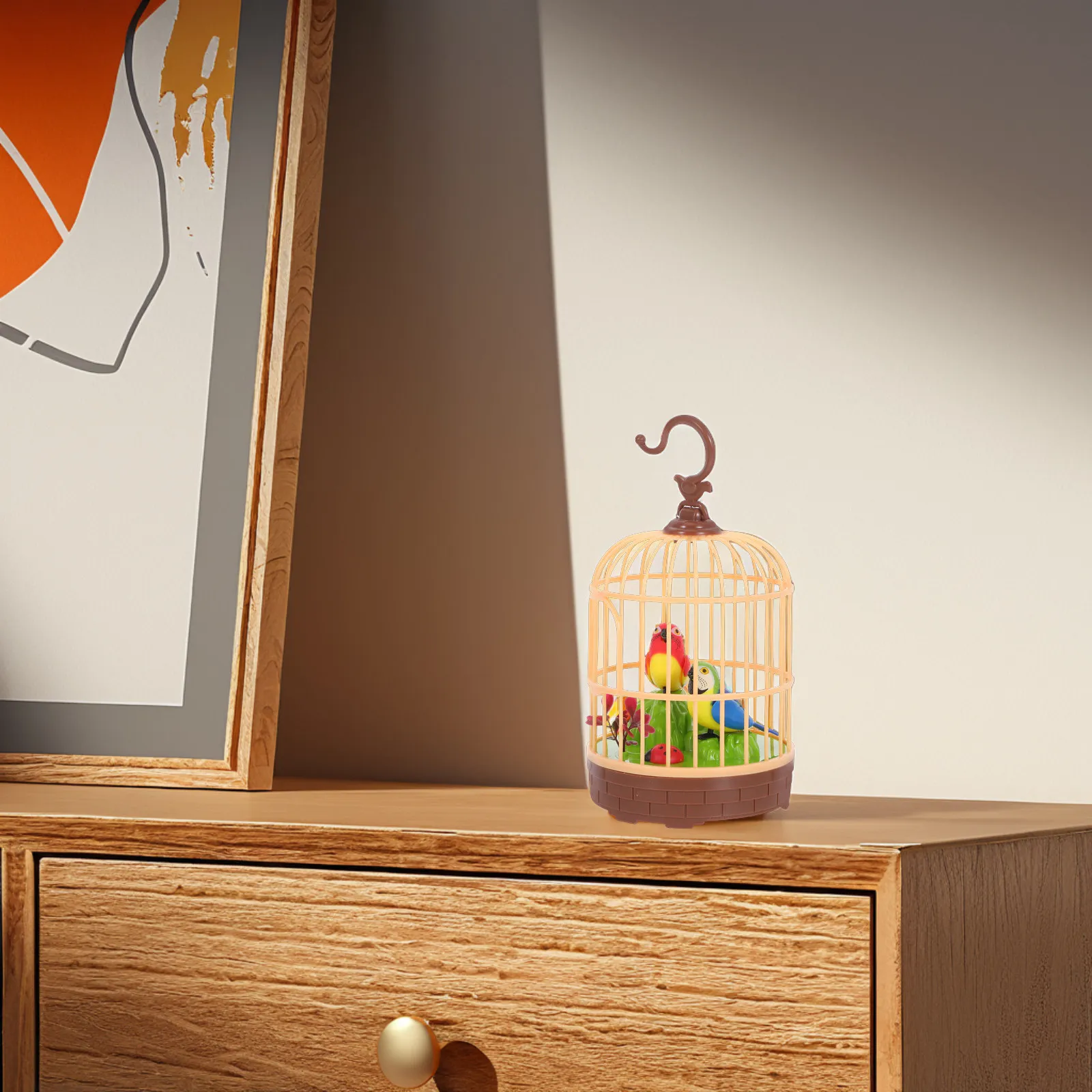 

Voice-Activated Induction Parrot Birdcage Realistic Chirping Fluttering Singing Animated Electronic Pet For Kids Toddlers