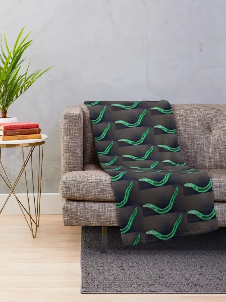 Green Worm Throw Blanket Winter beds Personalized Gift Soft Beds Multi-Purpose Blankets