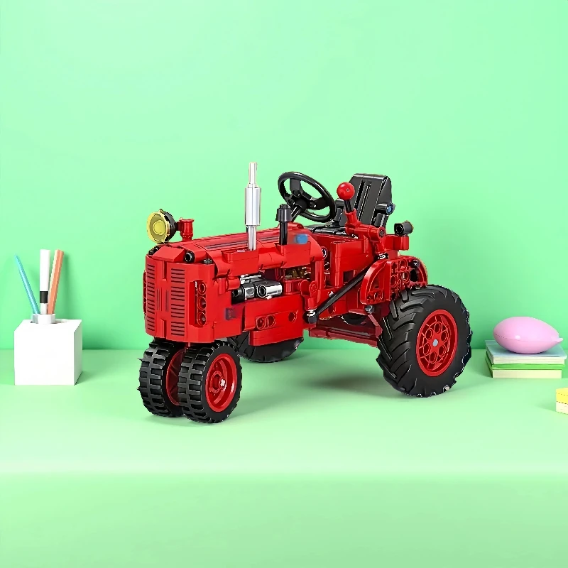 مجموعة مكعبات بناء الجرار، مجموعة بناء نموذج المركبات التعليمية، مصنوعة من بلاستيك ABS. إنه أيضًا زخرفة زخرفية، أ