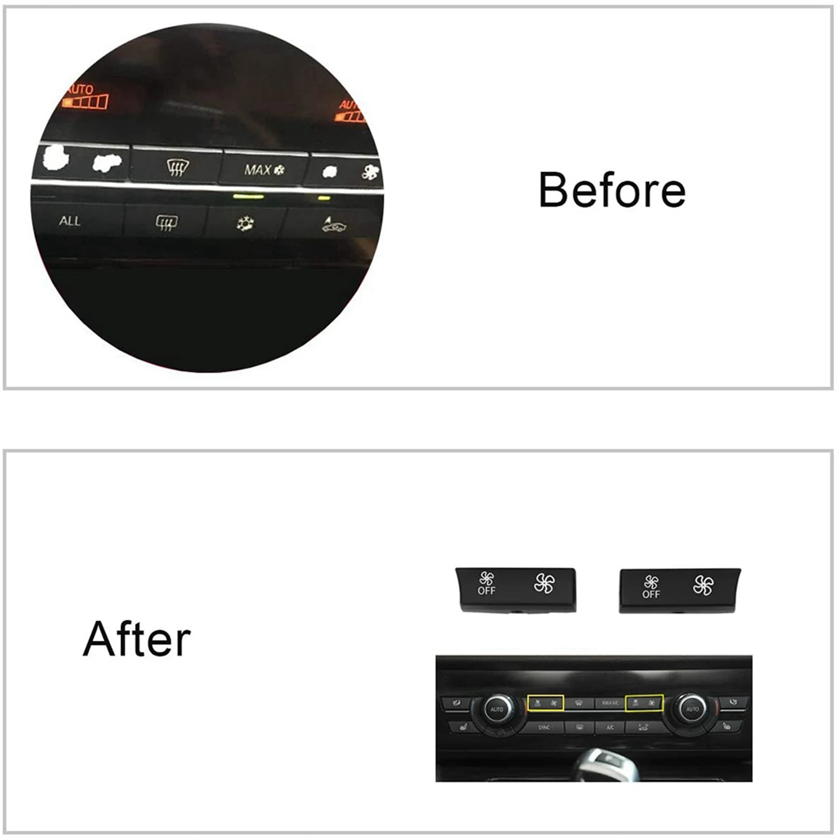 Exclusive 20X For-Bmw A/C Climate Control Panel Fan Speed Button,For F01 F04 F06 F07 F10 X5 F15/M F85 X6 F16/M F86 5 6 7 Series