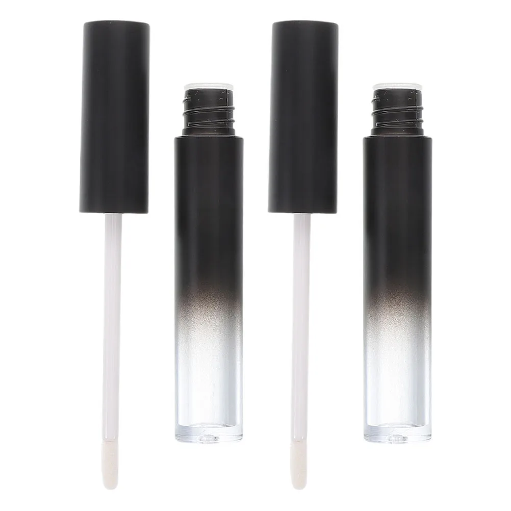 

2Pcs Round Lip Gloss Tubes Empty DIY Container for Liquid Lipstick Transparent Refillable Dispenser Stylish Makeup Tool