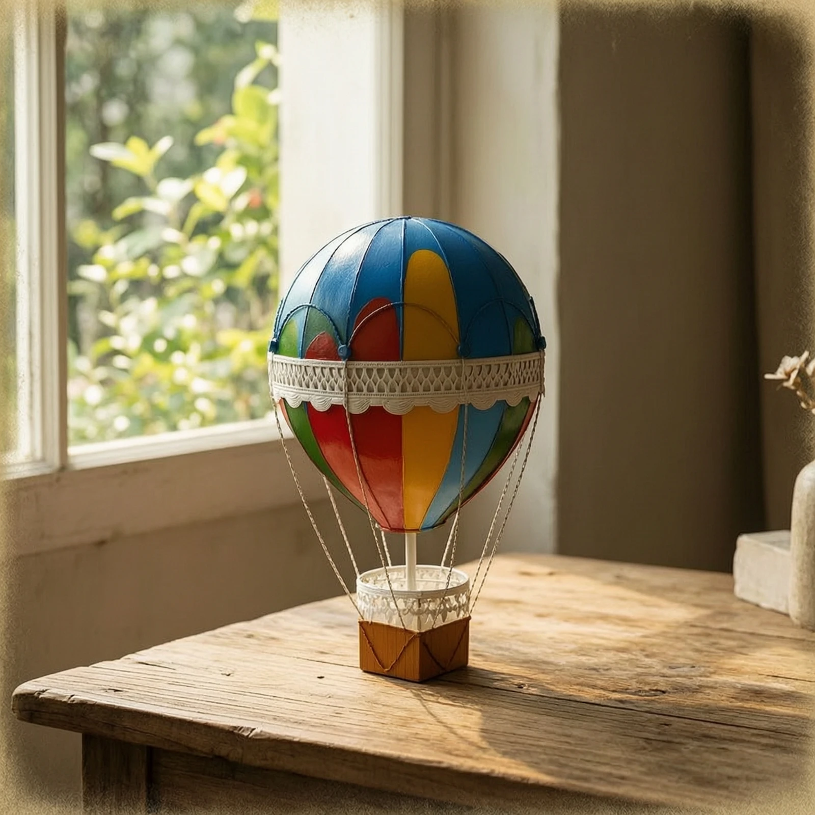 Ornamento de Balão de Ar Quente Pintado em Metal, Decoração Única, Apanhador de Sol Relaxante para Fotógrafos, Estúdios de Fotografia