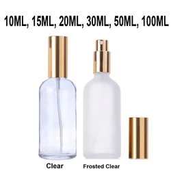 15/30/50/100ml Essential Oil Spray Bottle Matte Clear Perfume Atomizer Refillable Empty Glass Bottles Lotion Serum Pump Shampoo