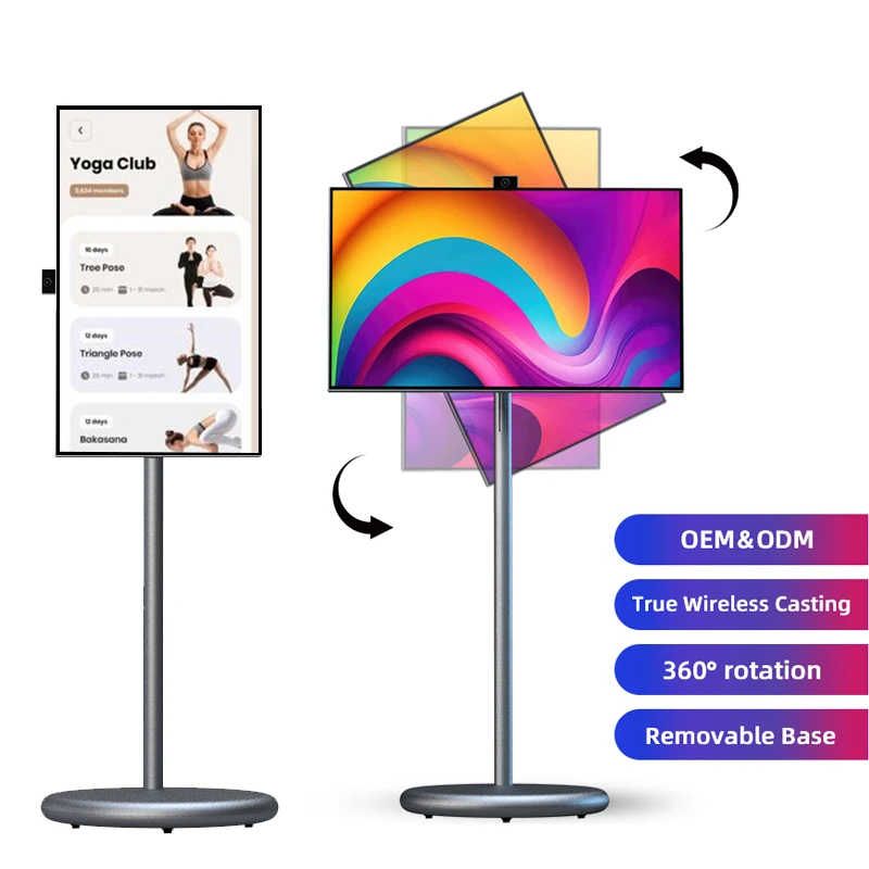 

27 Inch Interactive Outdoor Tv Gray 6Gb+128Gb Portable Movable Tv Charging Smart Display Ips Touch Screen Smart Tv for Tiktok