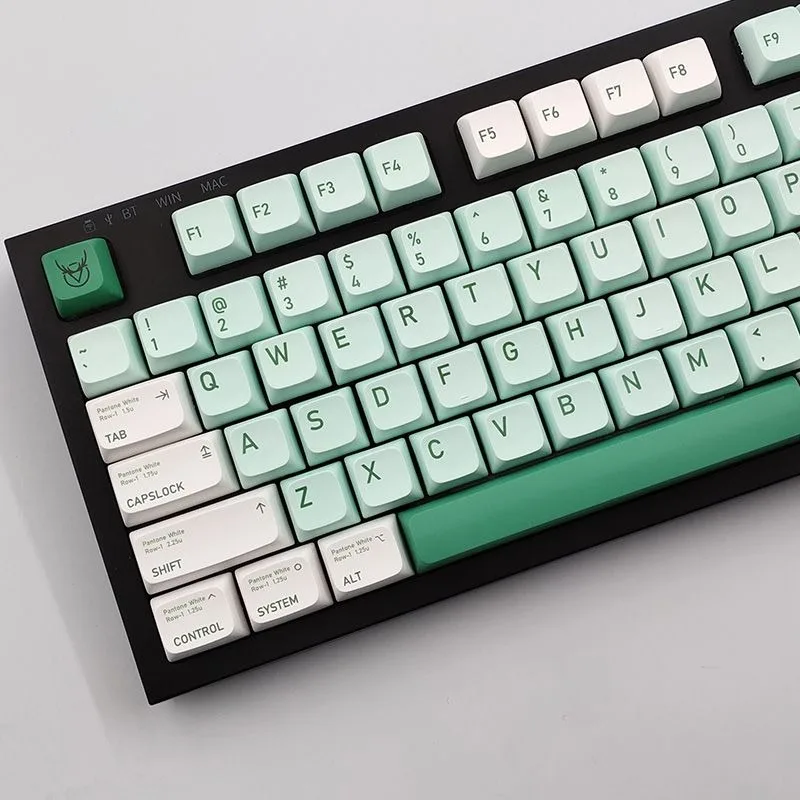 Teclas pbt de 136 teclas, altura xda, floresta perdida, adequadas para teclado mecânico, teclas personalizadas verdes