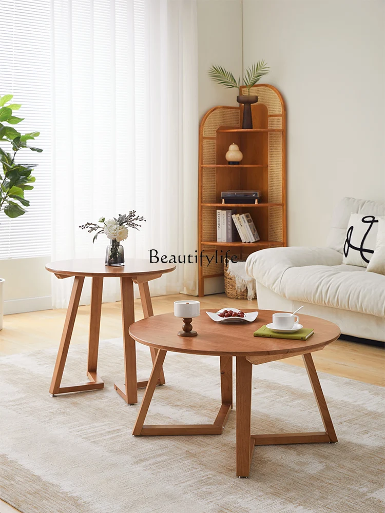 

Nordic Solid Wood Living Room Coffee Table Small Apartment Home Log Style Modern Minimalist Creative Tea Table