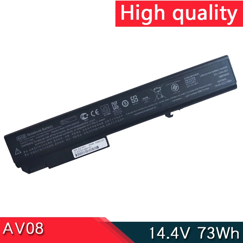 AV08 AV08XL 14,4 В 73 Втч аккумулятор для HP EliteBook 8530p 8530w 8540p 8540w 8730p 8730w 8740w ProBook 6545b HSTNN-OB60 LB60 XB60 I43