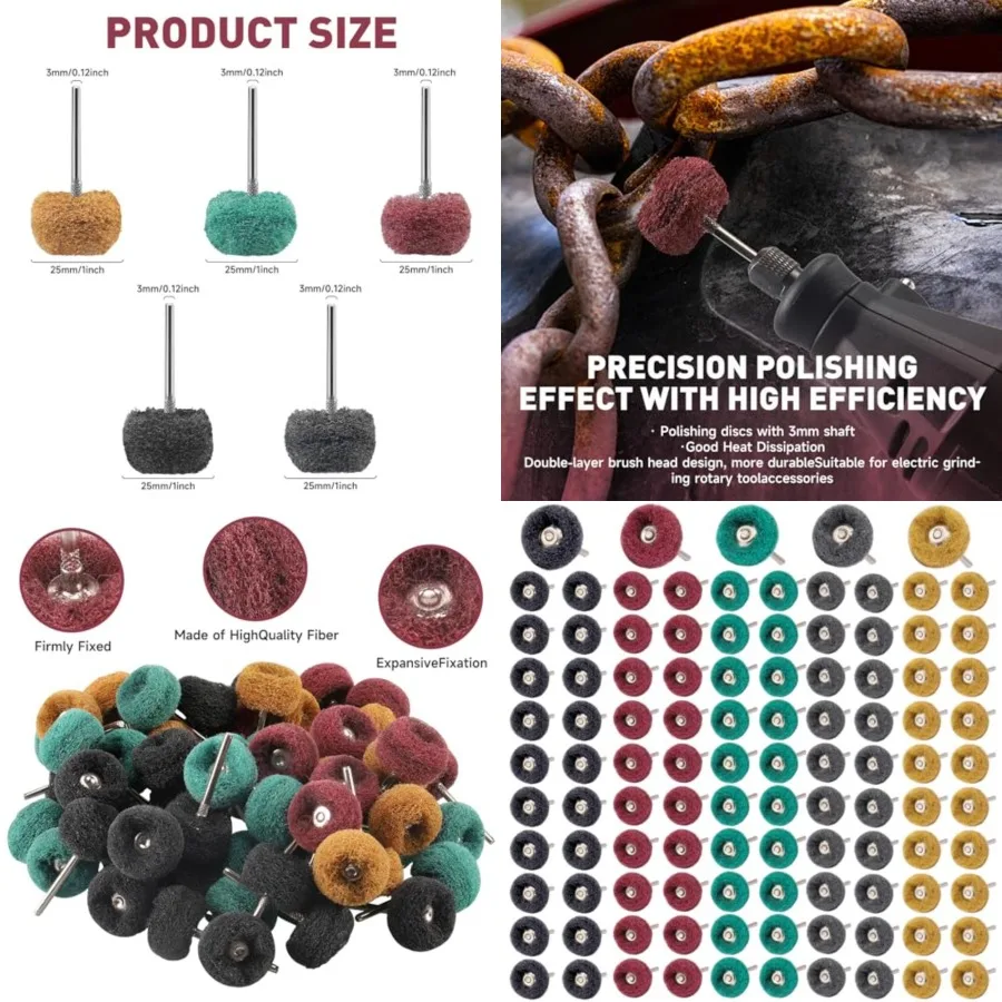 100 Pcs Abrasive Bu…