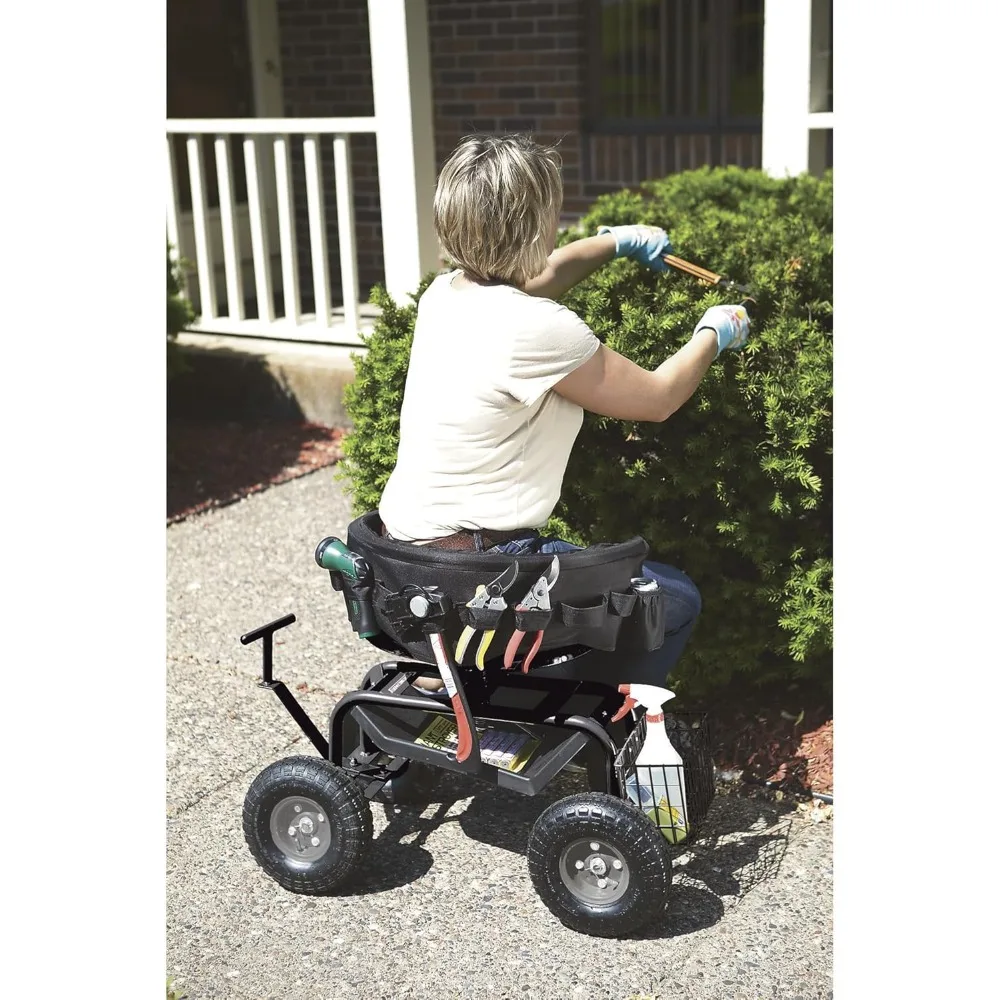 Deluxe Rolling Garden Seat with Easy Change Turnbars