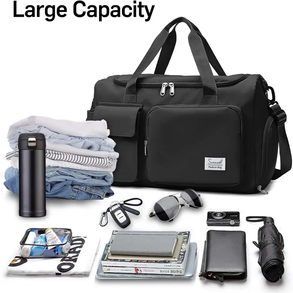 

Carry On Travel Bag Large Capacity Weekender Overnight Duffle Bags with Shoe Compartment Sports Fitness Bags for Women