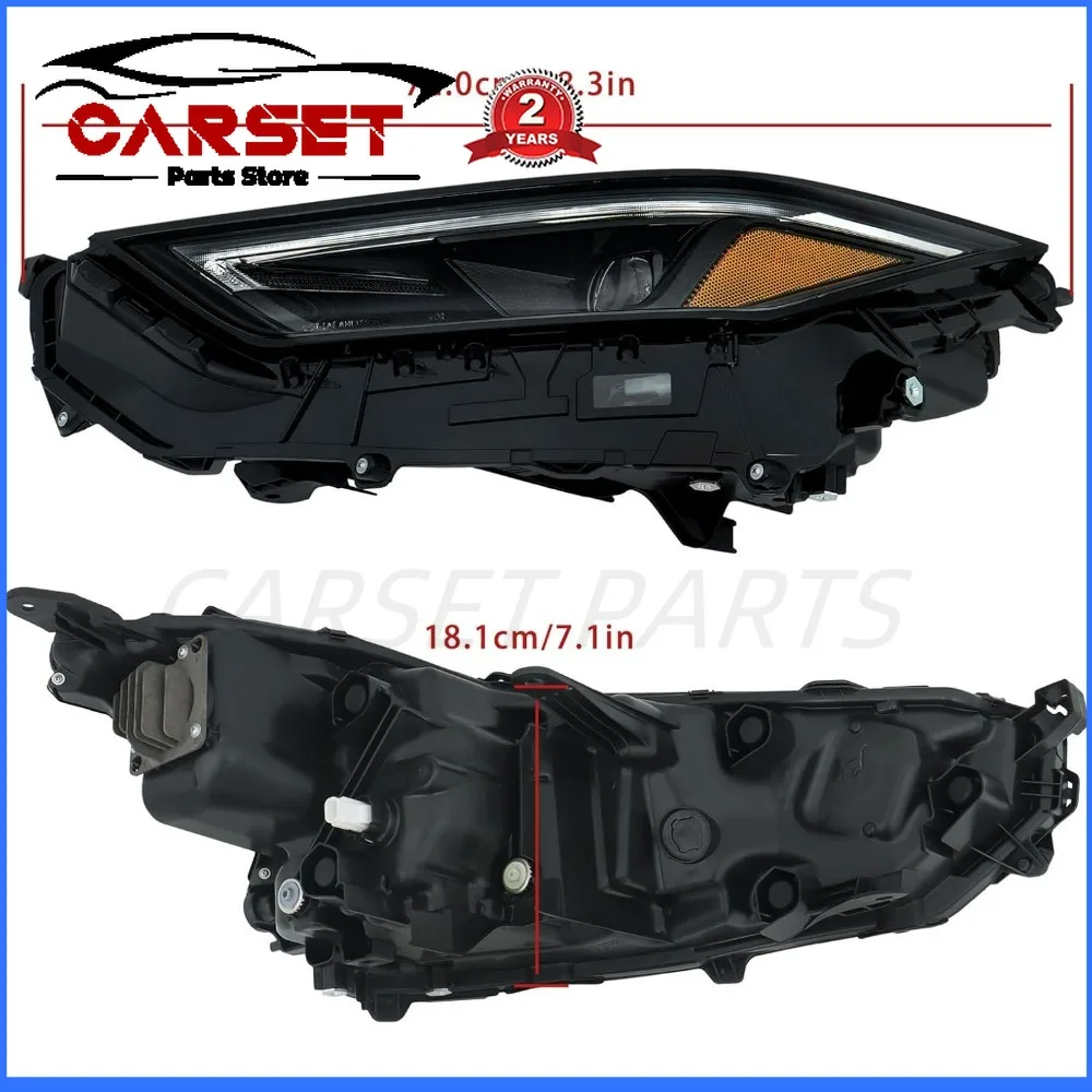 1 قطعة مجموعة المصابيح الأمامية LED مع DRL لتويوتا جراند هايلاندر 2024 2025 مجموعة المصابيح الأمامية الإسكان الأسود