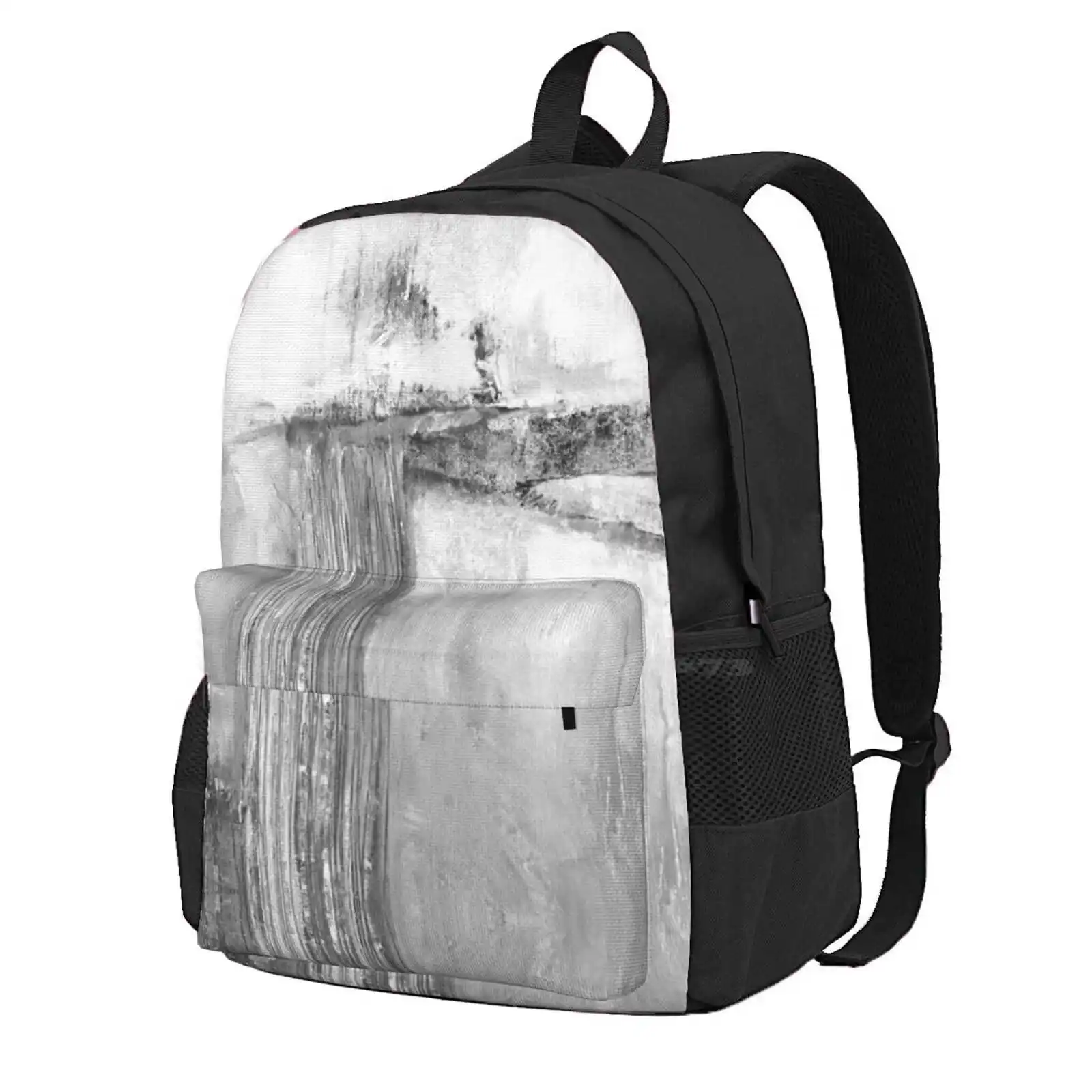 

Gray Landscape Hot Sale Schoolbag Backpack Fashion Bags Abstract Landscape White Grey Stripes Minimalist Art Scandinavian Art