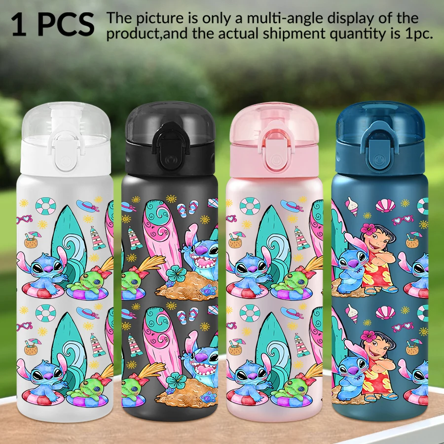 

1Pc Disney Stitch Lilo pattern 26oz plastic water bottle outdoor sports water cup birthday/homecoming gift