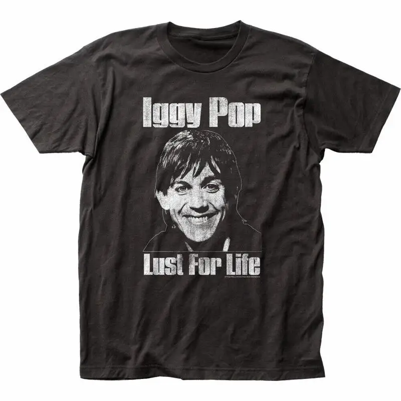 Iggy Pop Lust for Life T Shirt Mens Licensed Rock N Roll Band Stooges Black