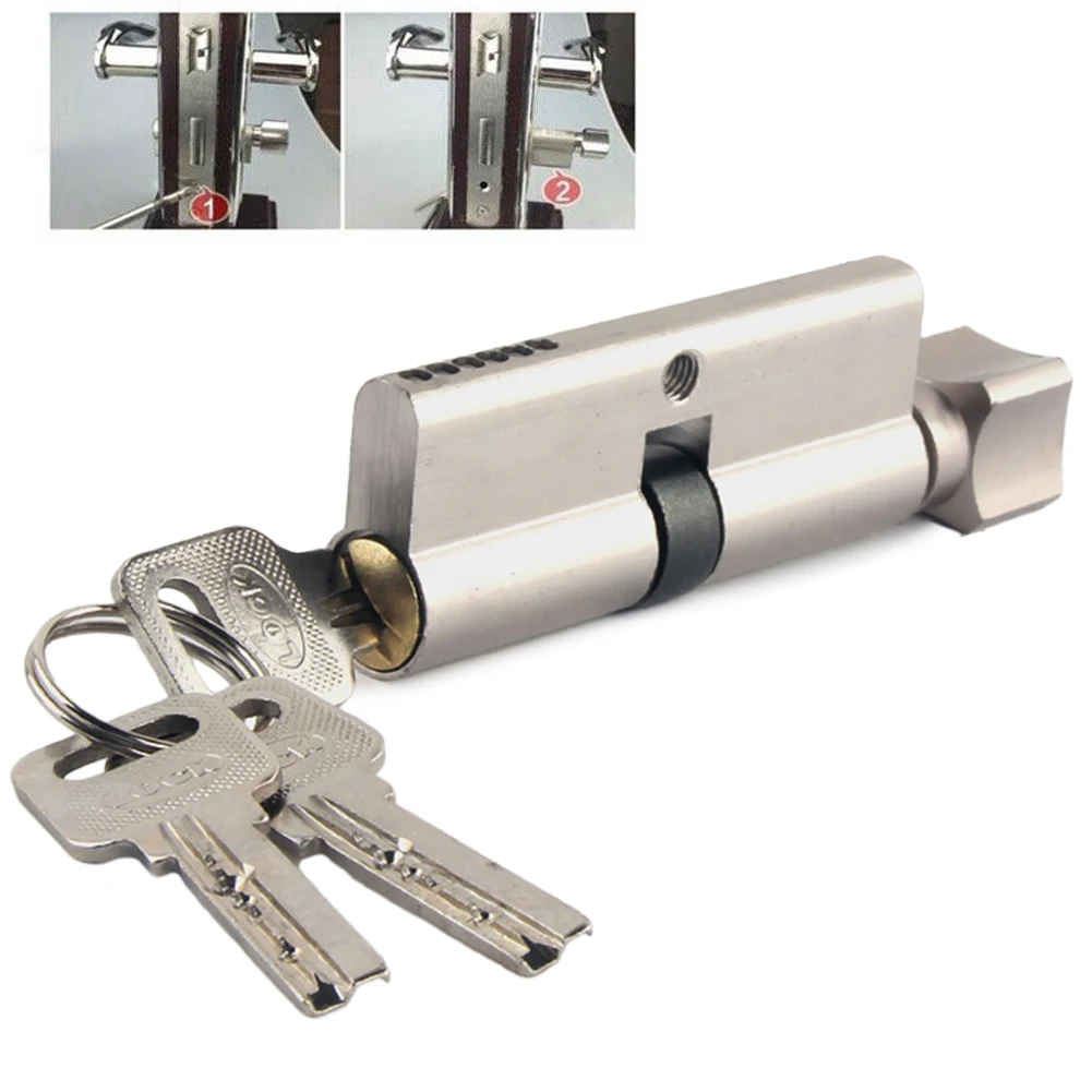 Universal 70 Lock Cylinder With 3 Keys Indoor Wooden Door Lock Cylinder Anti-Theft Entrance Brass Door Lock Lengthened Core