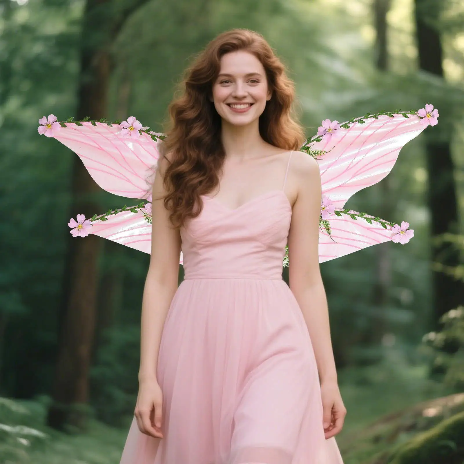 

Новые крылья феи, детские крылья бабочки с 3D цветами и листьями, декор, платье, реквизит, аксессуар для костюма для девочек, женщин, фантазия