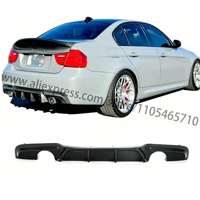 

For BMW 3 Series E90 M Sport 325i 335i 2009‑2012, Carbon Fiber Rear Bumper Diffuser Lip Spoiler Body Kit